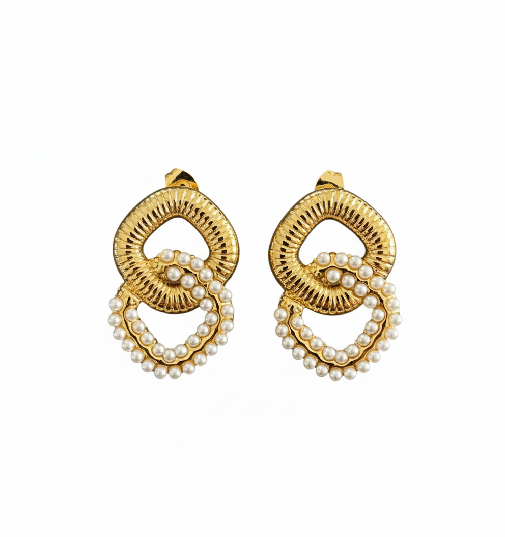 Aretes Perlas de Aurora | Acero Inoxidable | Chapa Oro 18k