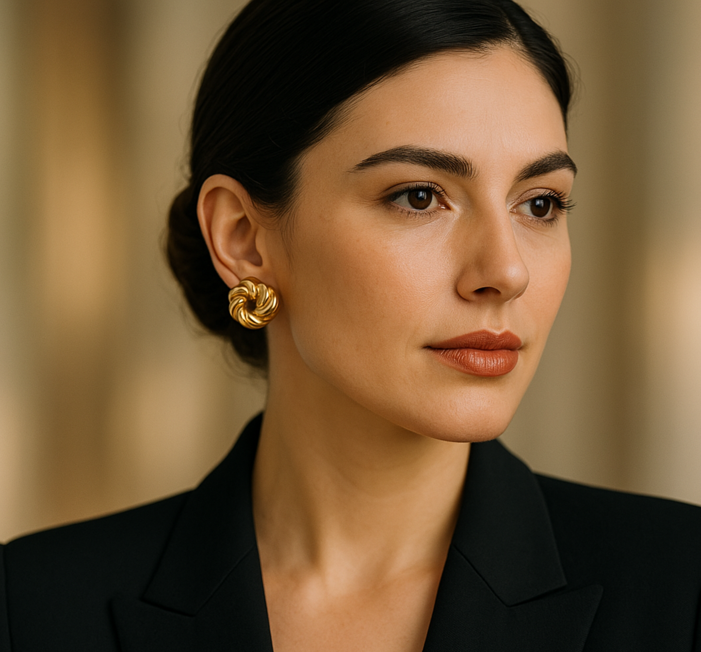 Aretes Mandala Dorada | Acero Inoxidable