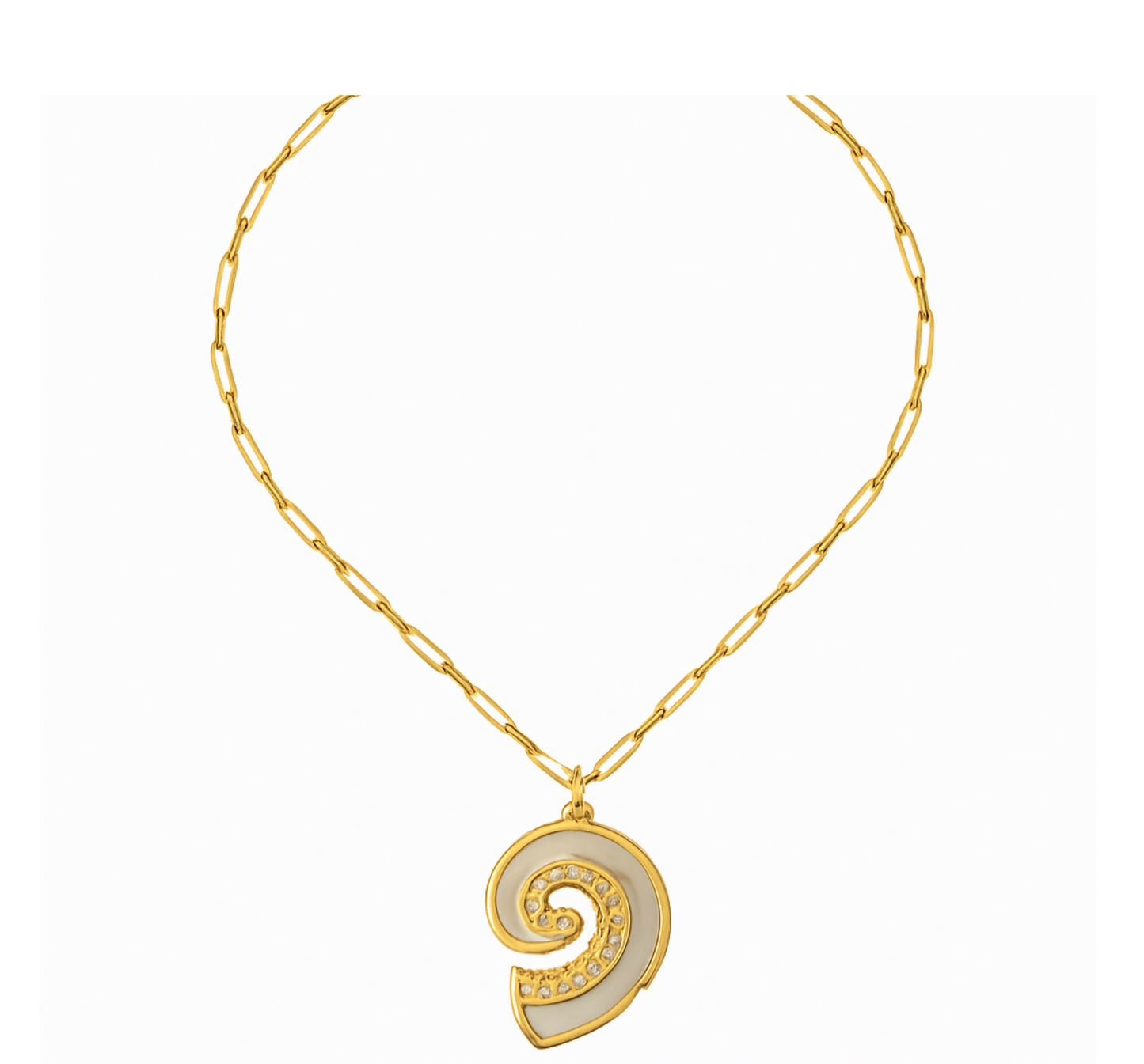 Collar Amuleto Nautilus | Acero Inoxidable | Chapa Oro 18k