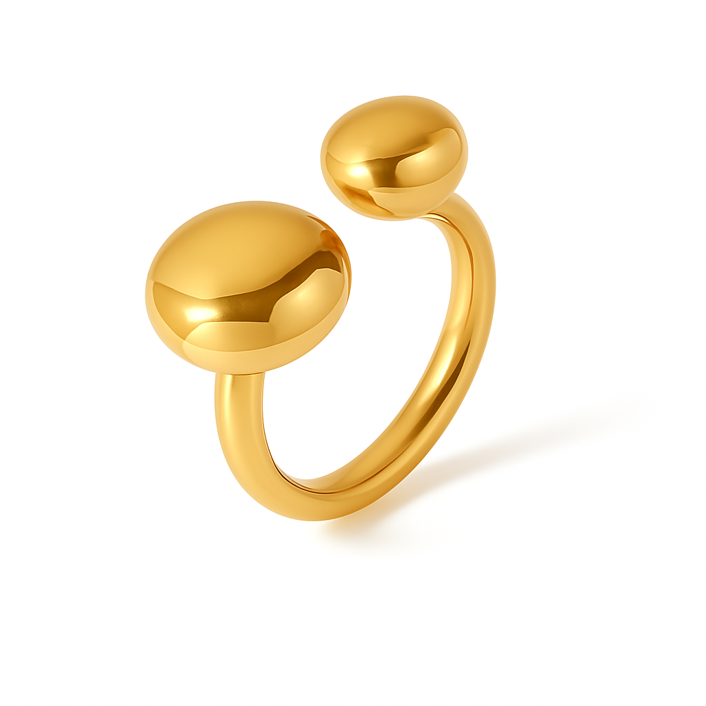 Anillo Aura Gemela | Acero Inoxidable | Chapa Oro 18k