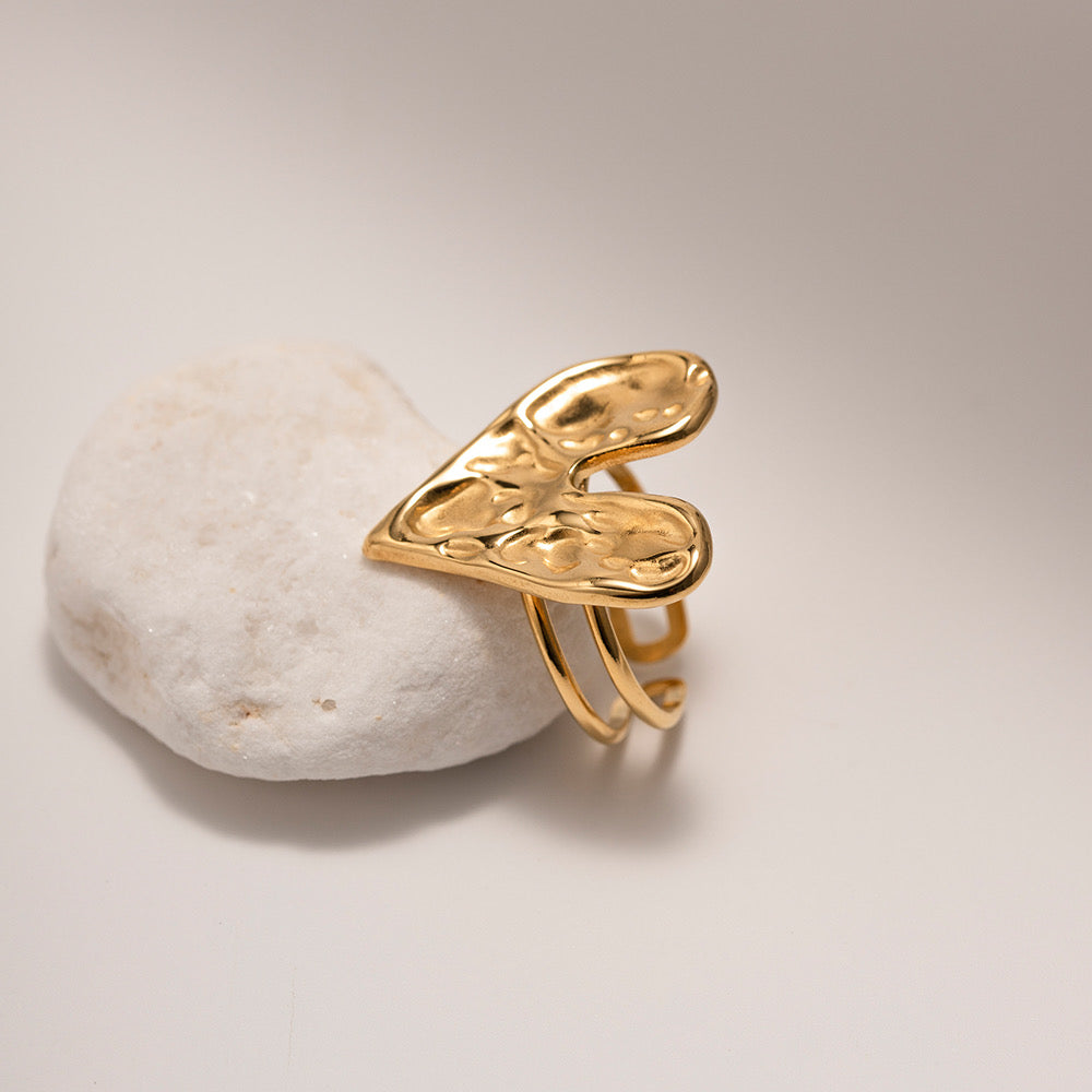 Anillo Corazón Alquímico | Acero Inoxidable | Chapa PVD
