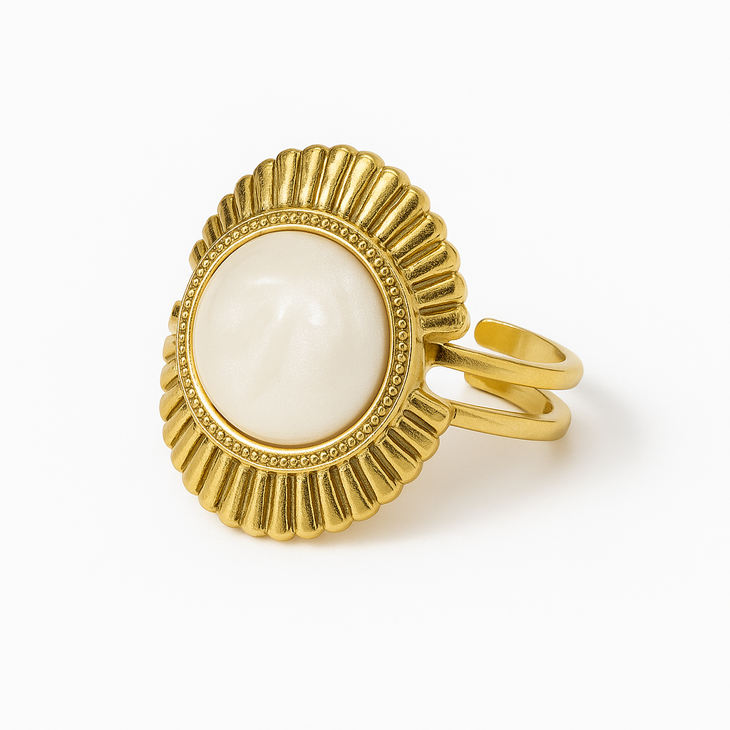 Anillo Eclat Blanc | Acero Inoxidable | Chapa Oro 18k