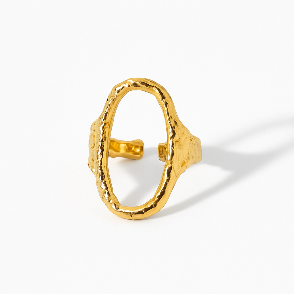 Anillo Fragmento Dorado | Acero Inoxidable | Chapa Oro PVD