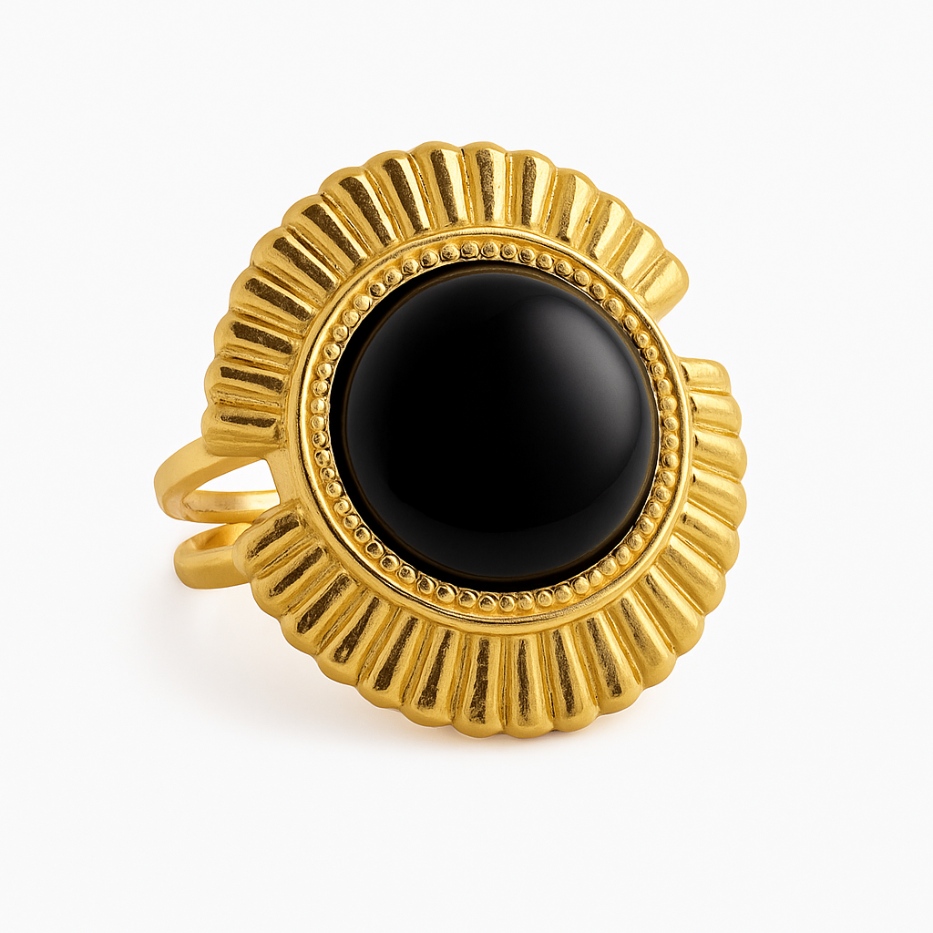 Anillo Ojo de Noche | Acero Inoxidable | Chapa Oro 18k
