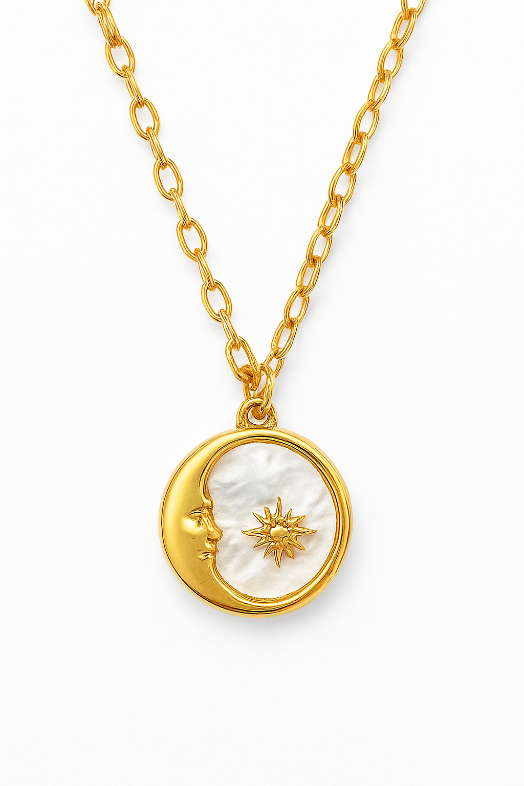 Collar Danza Celestial | Chapa Oro 18k | Esmalte Nacarado