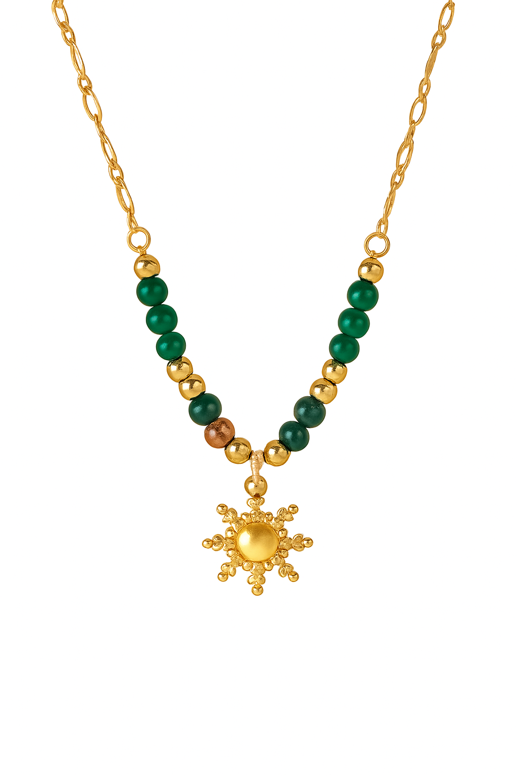 Collar Sol de Jade | Acero Inoxidable | Chapa Oro PVD