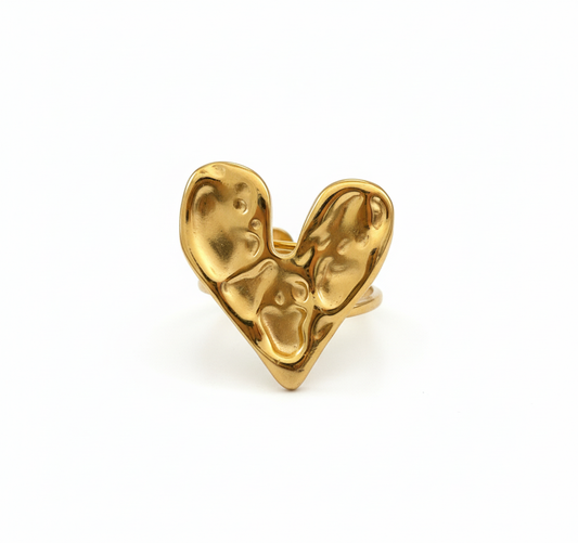 Anillo Corazón Alquímico | Acero Inoxidable | Chapa PVD