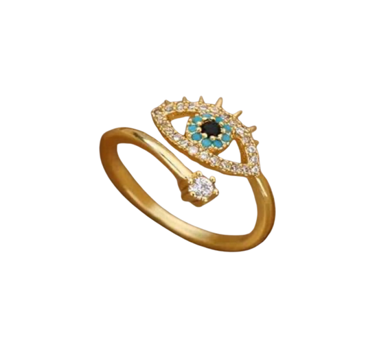 Anillo Ojo Radiante | Acero Inoxidable | Zirconias