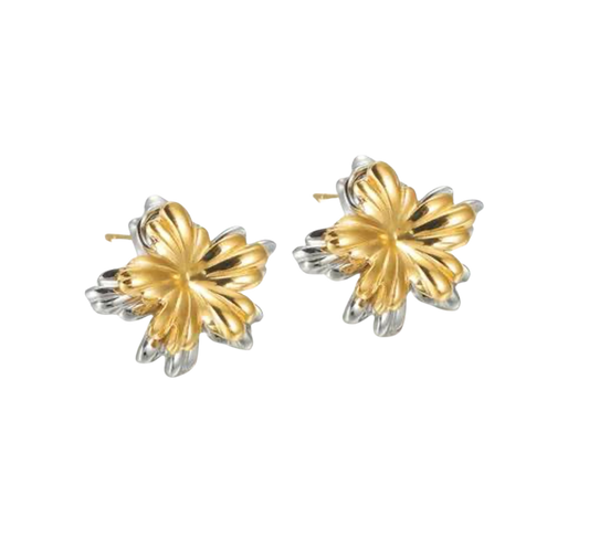 Aretes Destello Floral | Acero Inoxidable