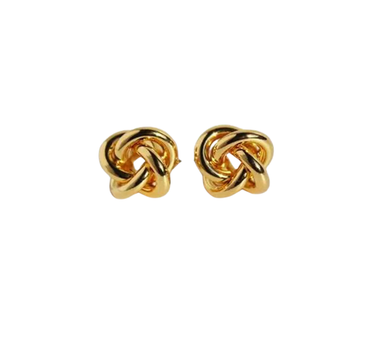 Aretes Nudo Celestial | Chapa Oro 24k