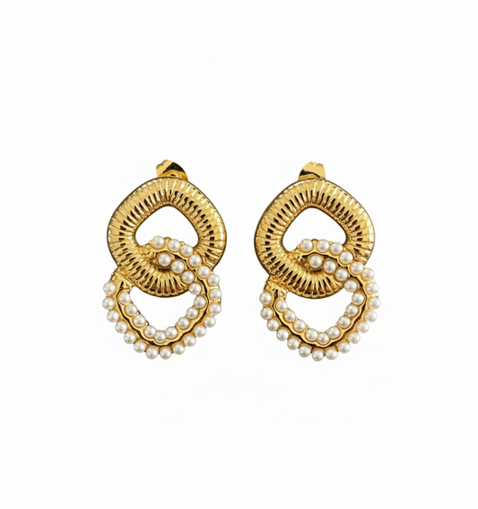 Aretes Perlas de Aurora | Acero Inoxidable | Chapa Oro 18k