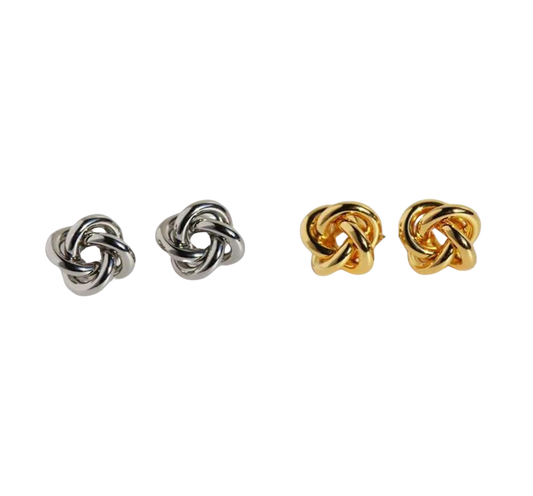 Aretes Nudo Celestial | Chapa Oro 24k