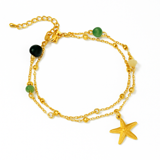 Pulsera Estrella Eterna Marina | Acero Inoxidable | Chapa Oro 18k