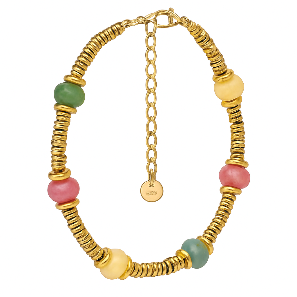 Pulsera Mosaico Vibrante | Acero Inoxidable | Chapa Oro 18k