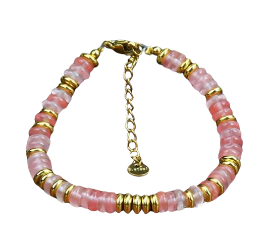 Pulsera Susurro Rosado | Acero Inoxidable