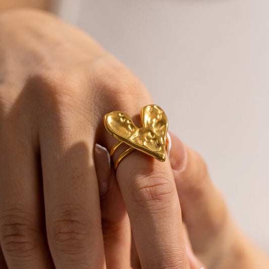 Anillo Corazón Alquímico | Acero Inoxidable | Chapa PVD