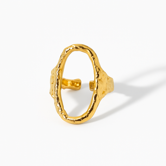 Anillo Fragmento Dorado | Acero Inoxidable | Chapa Oro PVD