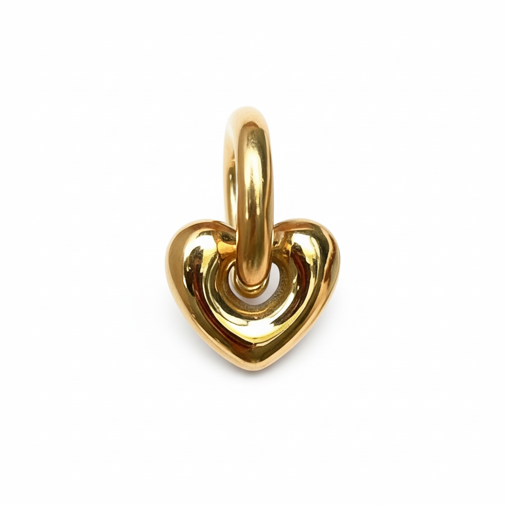 Aretes Corazón Brillante | Acero Inoxidable | Chapa PVD