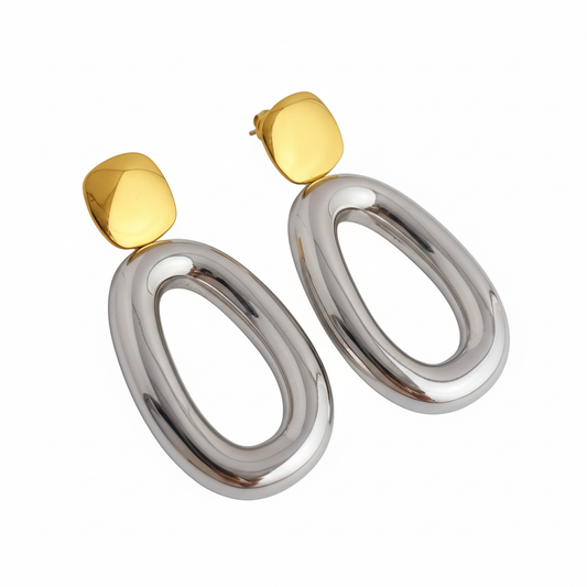 Aretes Bogota | Acero Inoxidable | Chapa Oro 18k