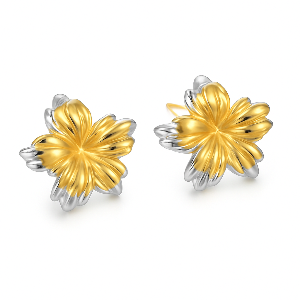Aretes Destello Floral | Acero Inoxidable