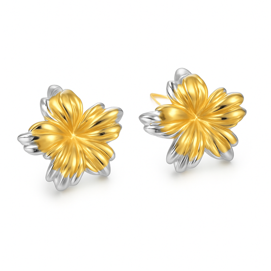 Aretes Destello Floral | Acero Inoxidable