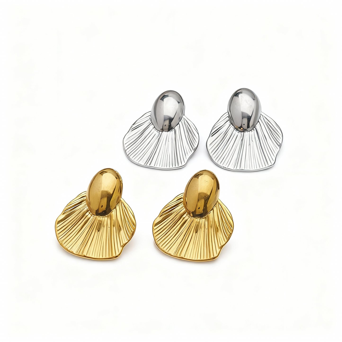 Aretes Elegancia | Acero Inoxidable | Chapa Oro 18k