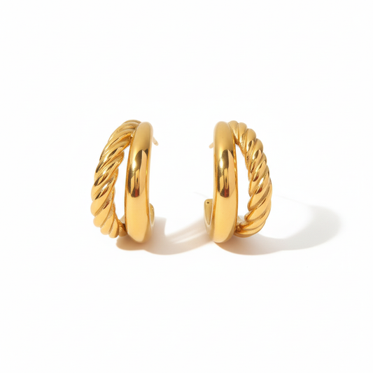 Aretes Lina | Acero Inoxidable | Chapa Oro 18k