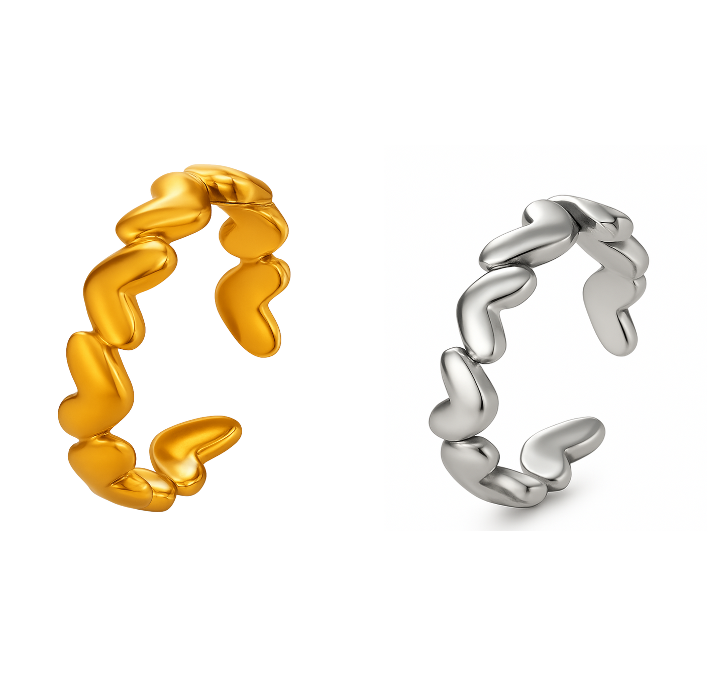 Anillo Latidos | Acero Inoxidable | Chapa Oro 18k