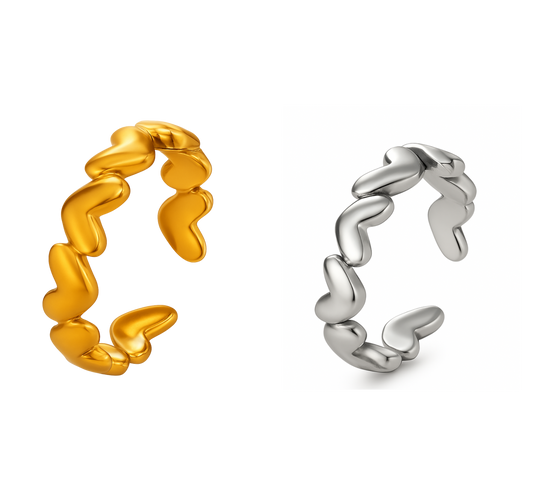 Anillo Latidos | Acero Inoxidable | Chapa Oro 18k