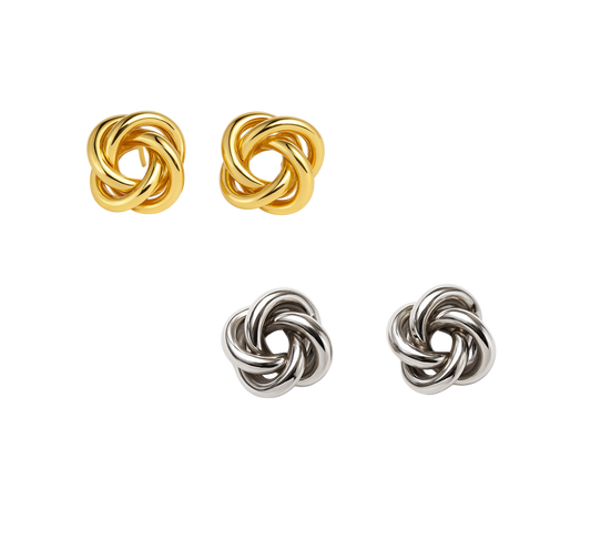 Aretes Nudo Celestial | Chapa Oro 24k