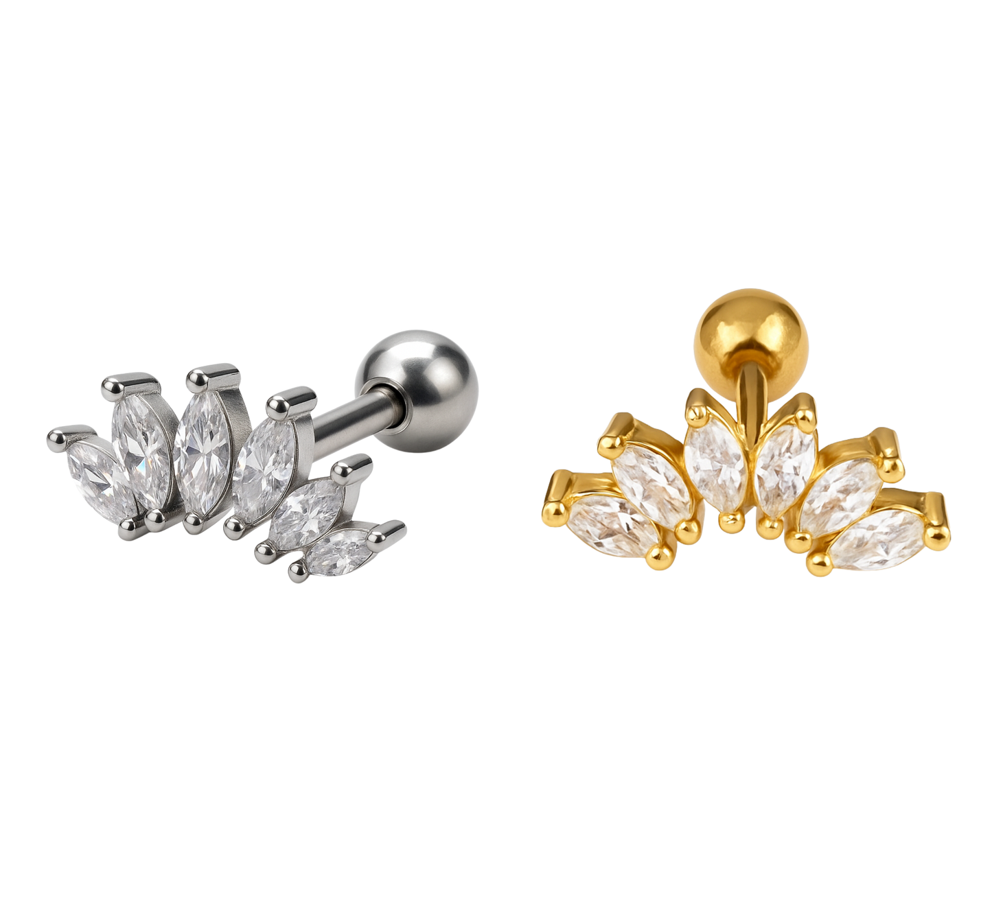 Piercing Corona de Cristal | Acero Inoxidable