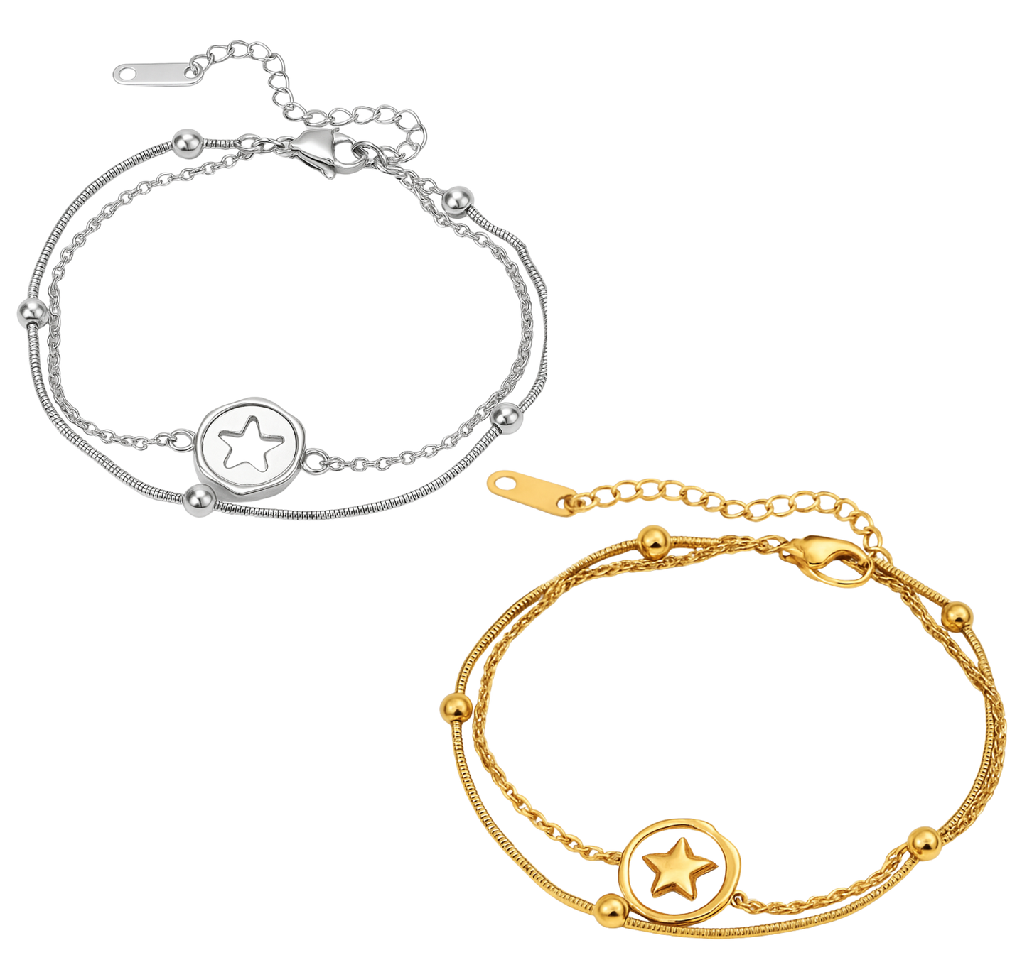 Pulsera Brisa de Estrella | Acero Inoxidable | Chapa Oro 18k