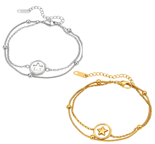 Pulsera Brisa de Estrella | Acero Inoxidable | Chapa Oro 18k