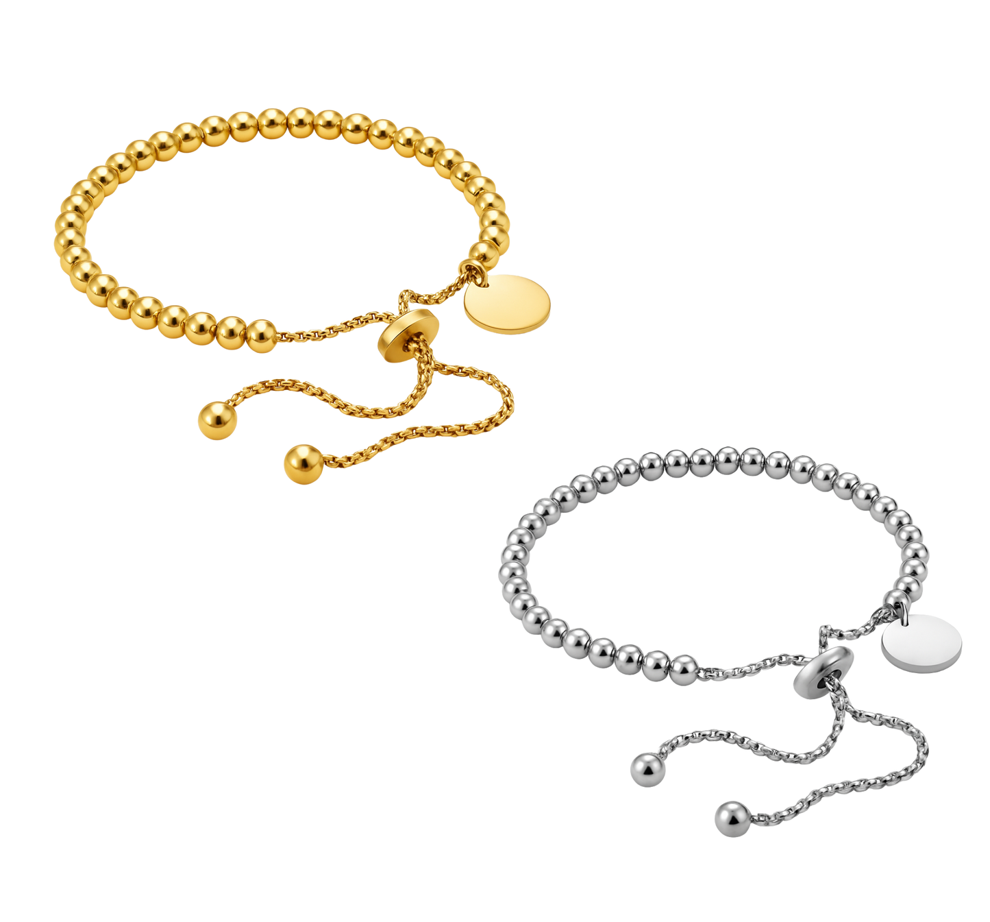 Pulsera Esferas Radiantes | Acero Inoxidable | Chapa Oro 18k