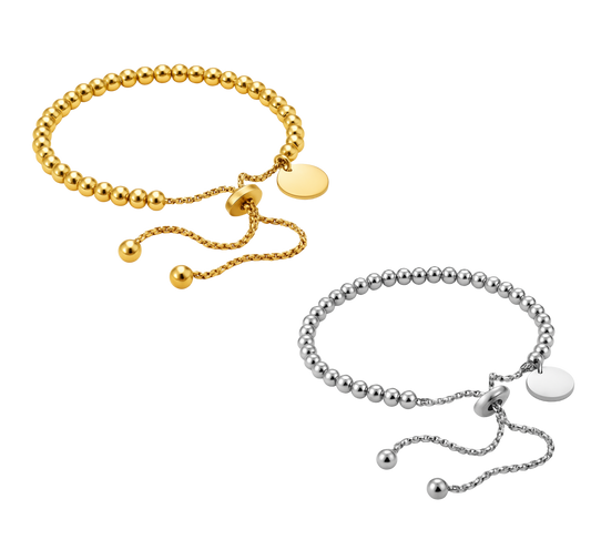 Pulsera Esferas Radiantes | Acero Inoxidable | Chapa Oro 18k