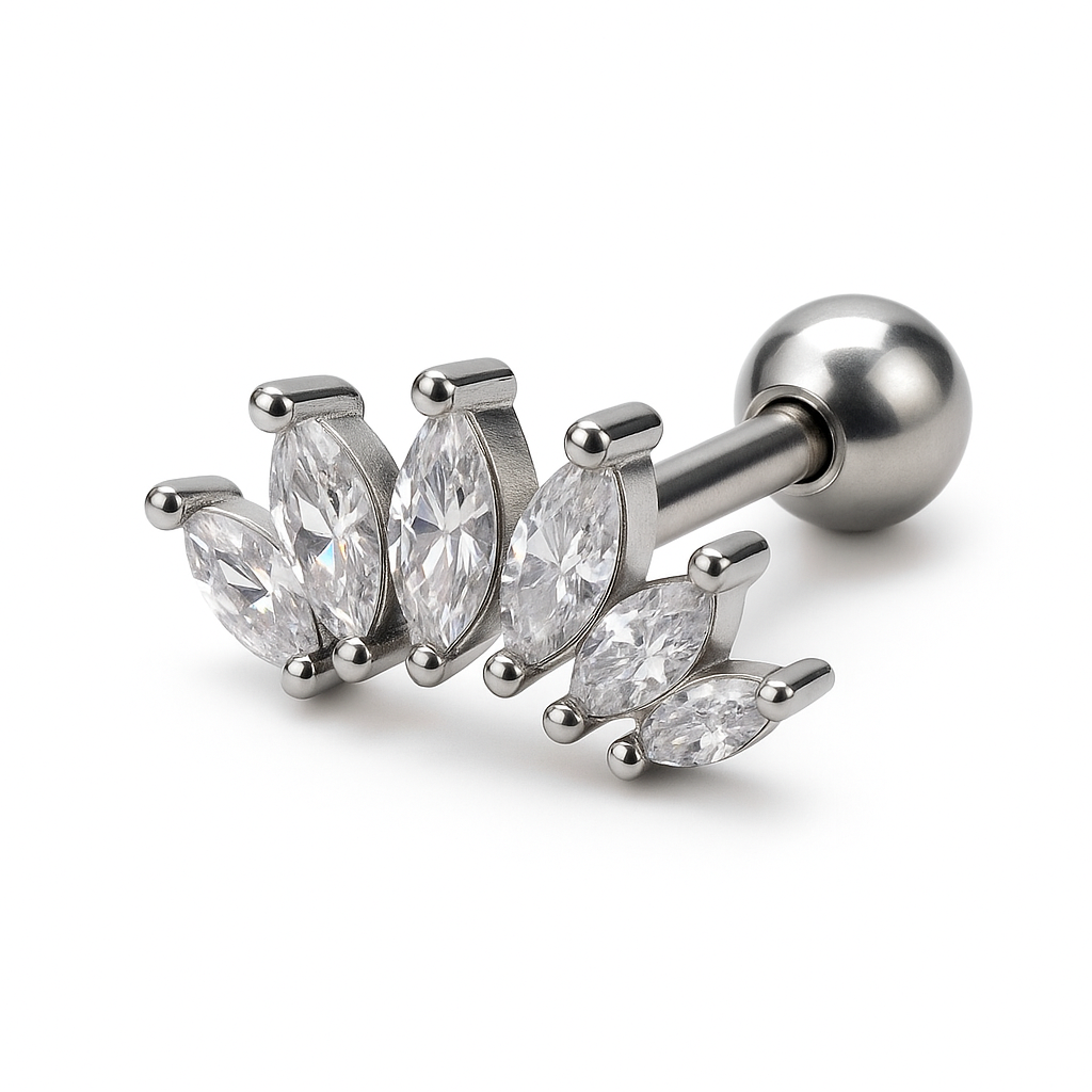 Piercing Corona de Cristal | Acero Inoxidable