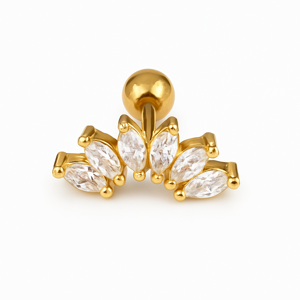 Piercing Corona de Cristal | Acero Inoxidable