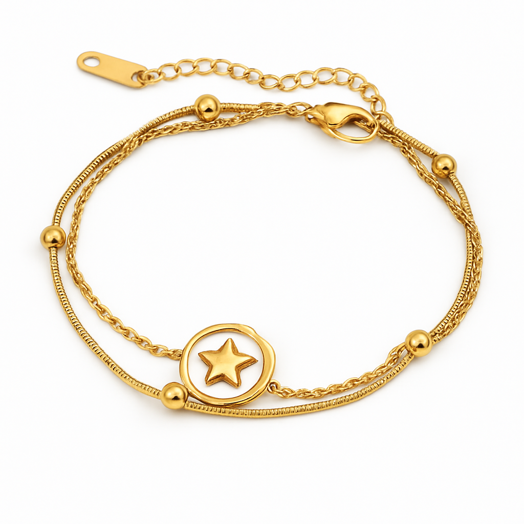 Pulsera Brisa de Estrella | Acero Inoxidable | Chapa Oro 18k
