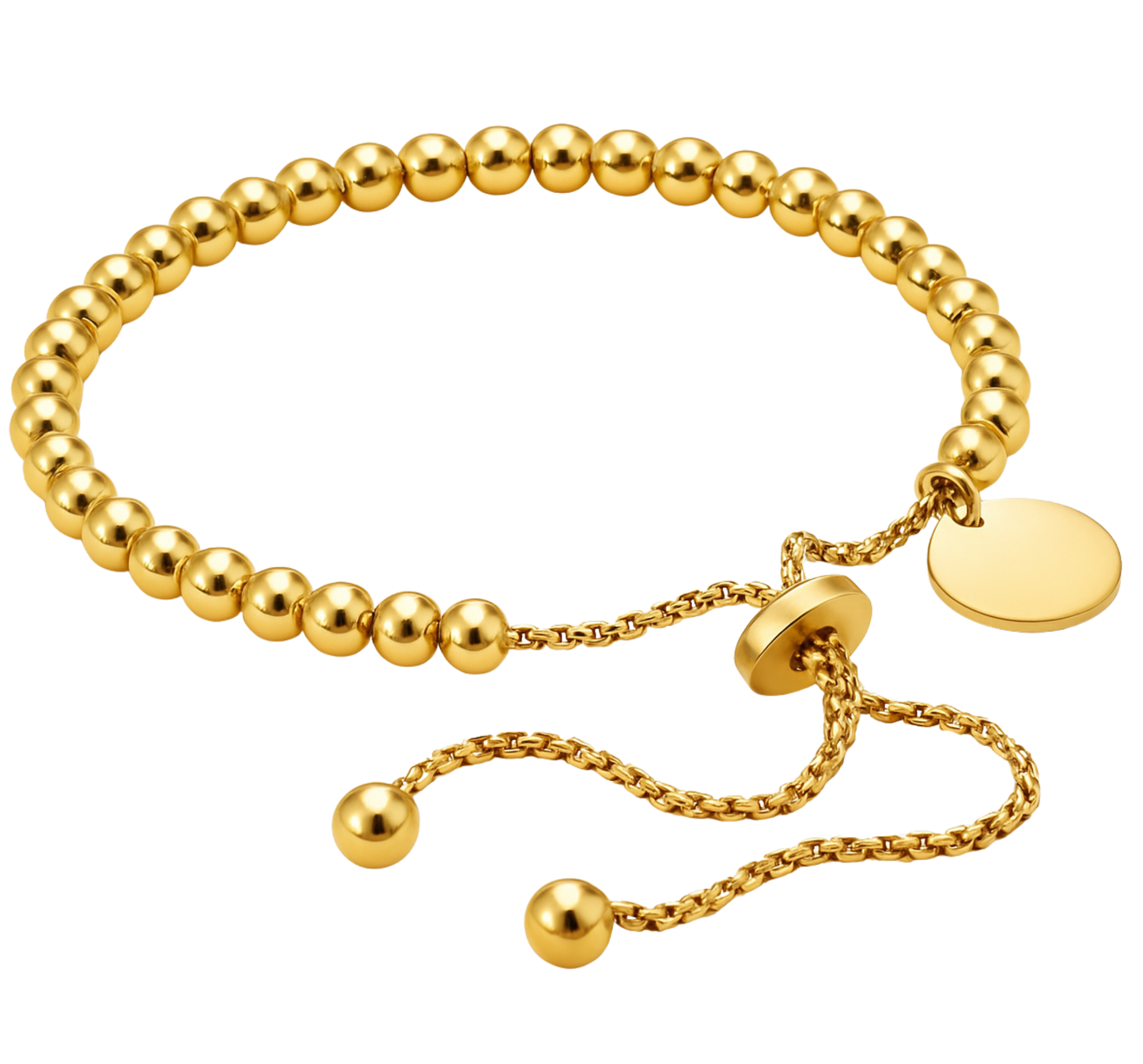 Pulsera Esferas Radiantes | Acero Inoxidable | Chapa Oro 18k